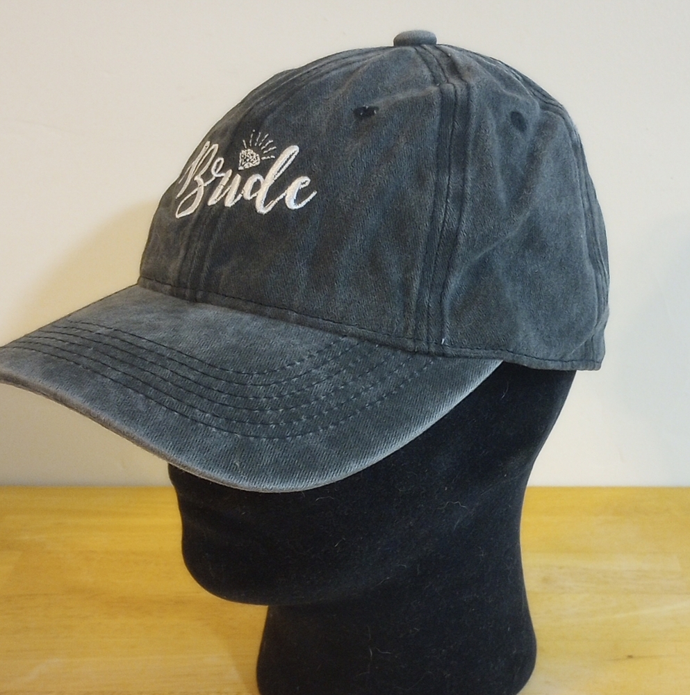 Gray Distressed Bride Adjustable Ballcap 100% Cot… - image 2